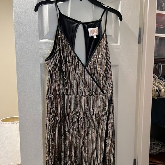 Gianni Bini | Dresses | Gold And Black Sequin Dress | Poshmark